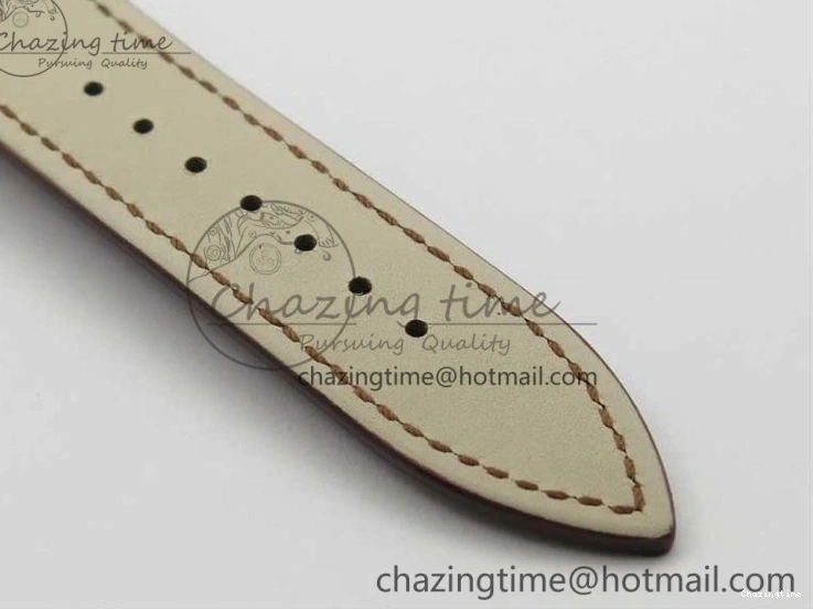 0321 Villeret 6654 SS Complicated Function OMF 1:1 Best Edition White Dial on Brown Leather Strap A6654 V Popular 7904